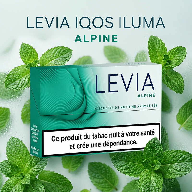 LEVIA Alpine pour IQOS ILUMA saveur menthe verte fraîche disponible chez O'Théo Marseille